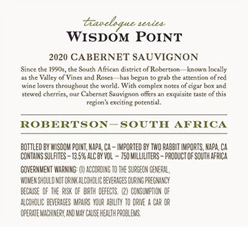 Wisdom Point 2020 Cabernet Sauvignon Robertson, South Africa - Image 3