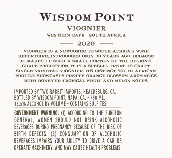 Wisdom Point 2020 Viognier Western Cape, South Africa - Image 8