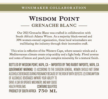 Wisdom Point 2021 Grenache Blanc Western Cape, South Africa - Image 3