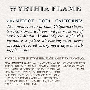Wyethia Flame 2017 Merlot Lodi, California - Image 3