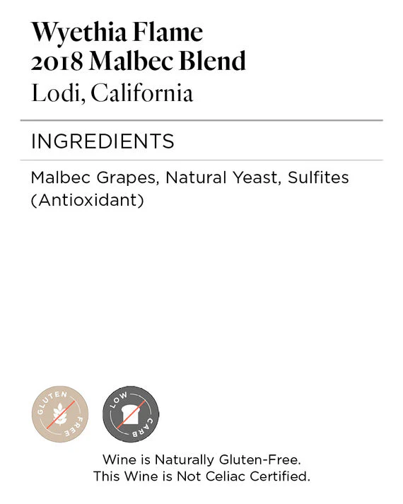 Wyethia Flame 2018 Malbec Blend Lodi, California - Image 5