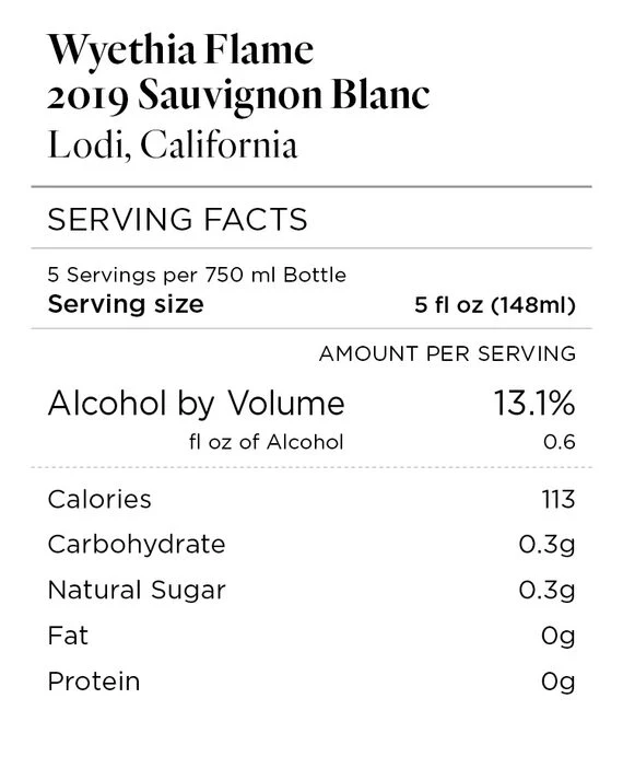 Wyethia Flame 2019 Sauvignon Blanc Lodi, California - Image 4